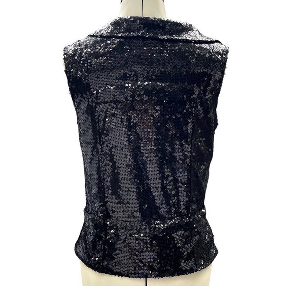 NATALIE DANCE WEAR Sequined Vest w/Lapels & Belt Women's S/Med Black Theater NWT - Picture 13 of 16